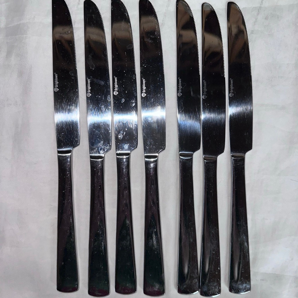 EUC Brightown Silver Silverware Flatware Cutlery Stainless Dinner Knives Set 7